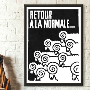 Mai 68 Cartel de protesta Retour à la Normal Wall Art Print Revolution Art Reproducción