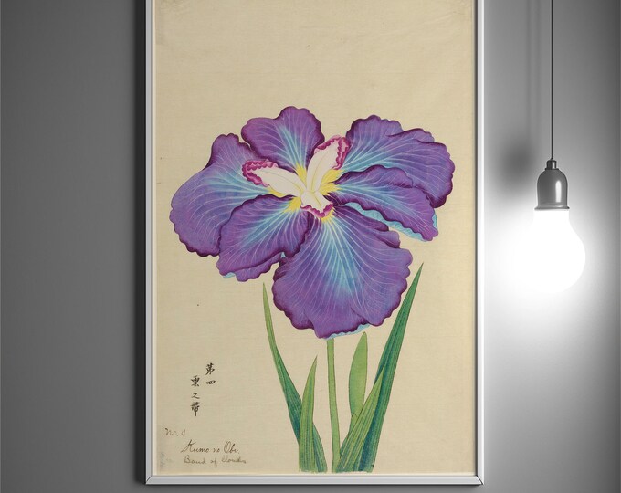 Vintage Japanese Flower Poster 1910 Botanical Print Romantic Floral Wall Art
