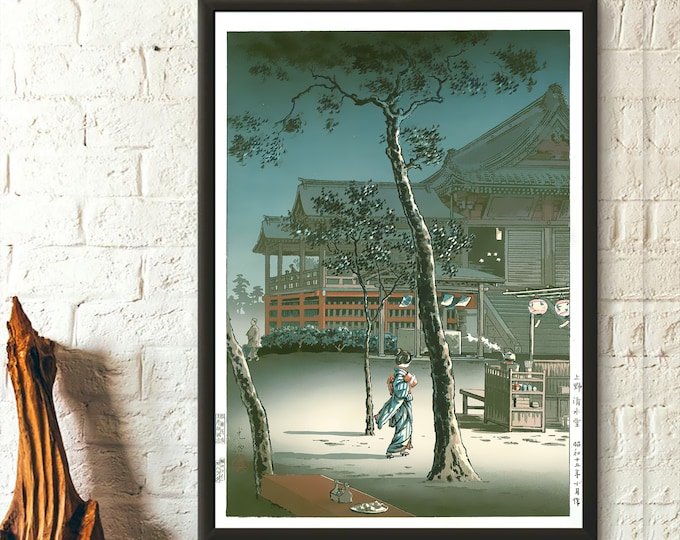 Kiyomizu-dera Ueno Tsuchiya Koitsu Print  Ukiyo-e Japanese Wall Art  Premium Quality Poster