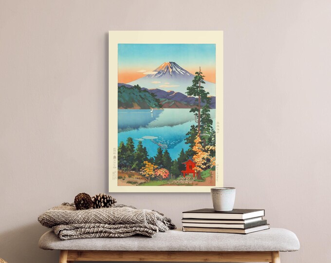 Lake Ashi Ukiyo-e Poster  Tsuchiya Koitsu Woodblock Print  Early Autumn Wall Art