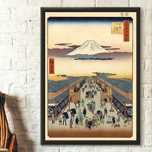 Suruga-chô 1856 Hiroshige Ukiyo-e Vintage Bellas Artes Impresión Retro ating Impresiones japonesas Arte japonés Arte oriental Edot Arte de pared
