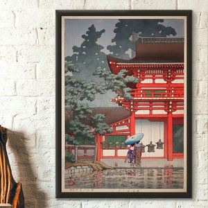 The Kasuga Shrine in Nara - Kawase Hasui Print Japanese Print Ukiyo-e Poster Japan Wall Art Hasui Poster Japanese  usp - Living Room Prints