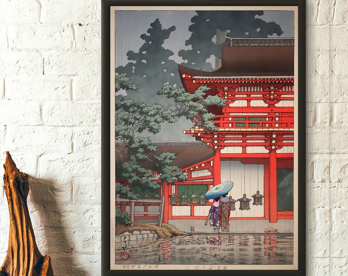 Kasuga Shrine Nara Print: Vintage Japanese Ukiyo-e Wall Art