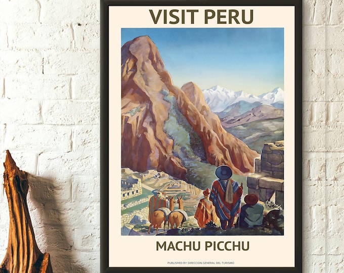 Machu Picchu Travel Poster Premium Peru Wall Art Décor