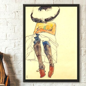 Poster Premium Qualität: Egon Schiele Print 1910 Fine Art Print Giclee Prints Schiele Poster Reproduktion Schiele Wand Kunst Wand Kunst