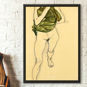 Egon Schiele Stampa Torso a grandi passi in camicetta verde 1913 Poster Schiele Stampa giclée Poster Schiele Arte murale Schiele Arte murale