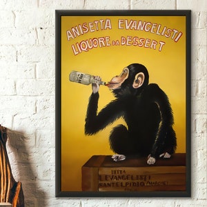 Póster de calidad superior: anuncio de comida vintage, póster de licor vintage, arte de pared de cocina, reproducción de arte