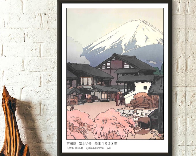 Fuji from Funatsu 1928 by Yoshida Hiroshi - Edo Period Ukiyo-e Japanese Print Unique Art Gift