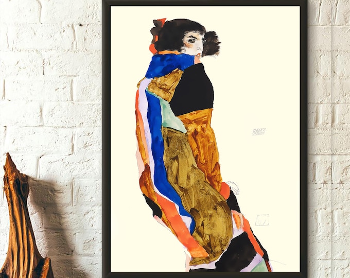 Egon Schiele Woman Portrait Art Print: Vintage Wall Art Reproduction