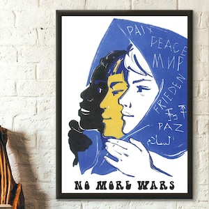 Póster antirracismo con mensaje "Paz, amor y amor" y decoración para detener el racismo.