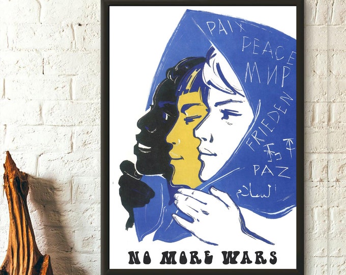 Peace and Love Print- Peace Poster - Anti Racism Poster Stop Racism Poster Against racism  Wall Art Gift Idea Peace Poster  BLM Poster