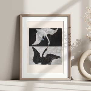 Póster de calidad premium: Arte de pared Hilma Af Klint "El cisne" Impresión artística Hilma af Klint Póster Hilma Póster Yin Yang