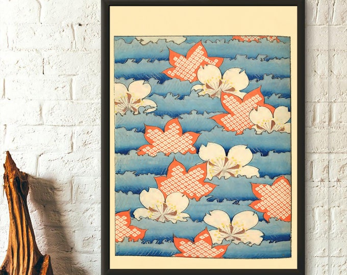 Vintage Japanese Blossom Art Print: Shin-Bijutsukai Floral Poster