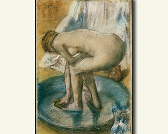 Edgar Degas Woman Bathing in a Shallow Tub 1885 - Fine Art Print Degas Poster Degas Wall Art Housewarming Gift Idea Degas Art Print Wall Art