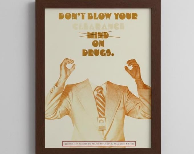 Retro Anti-Drug Propaganda Poster, Vintage Government Wall Art, Mid-Century Modern Decor, Humorous Office Decor, Unique Historical Print