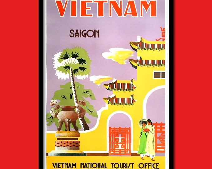 Vietnam Travel Print - Vietnamese Poster Travel Home Decorating Vietnam Poster Saigon Vietnamese Prints Travel Home Decorating  t