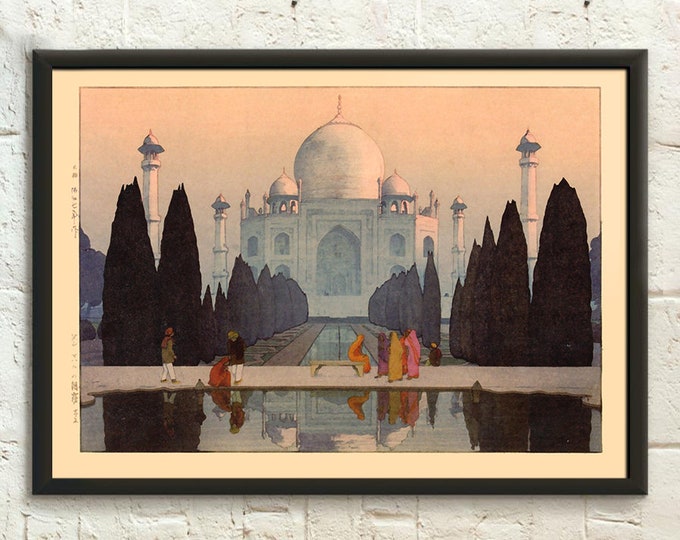 Taj Mahal by Japanase Artist Hiroshi Yoshid Ukiyo-e Poster Japanese Art Japanese Poster India Poster Taj Mahal Print