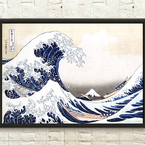 La grande onda di Kanagawa, poster di Hokusai Ukiyo-e, stampa artistica di qualità premium, decorazione da parete