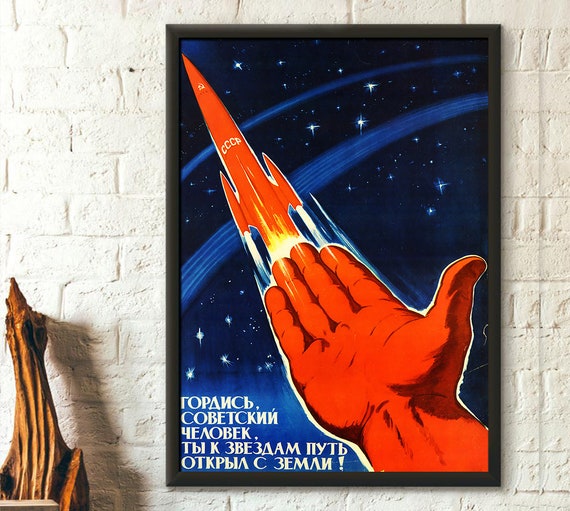 Soviet Space Propaganda Poster BEEING LONG FOR THE FUTURE IS OUR LIFE A3 PRINT