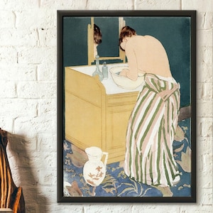Póster de calidad superior: Arte mural Mujer bañándose Mary Cassatt 1890 Póster de Cassatt Arte Ukiyo-e Arte mural japonés Póster japonés Impresiones japonesas