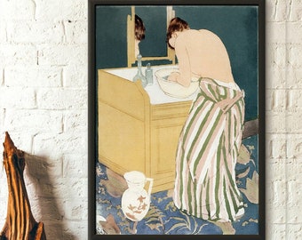 Woman Bathing Mary Cassatt 1890 - Cassatt Poster Ukiyo-e Art Japan Wall Art Japanese Poster  Japanese Prints - Living Room Prints