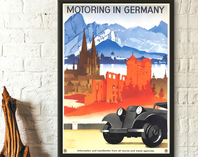 Vintage Germany Travel Poster 1930: German Wall Art Print