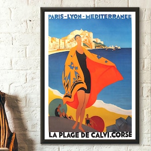 Pôster de qualidade premium: Pôster Córsega Pôster Corse Affiche Corse Pôster Arte de parede de Calvi