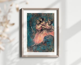 Edgar Degas Print - Three Dancers in Red Costumes - Fine Art Print Degas Poster Degas Wall Art Degas Drawing Degas Art Print Gift Idea