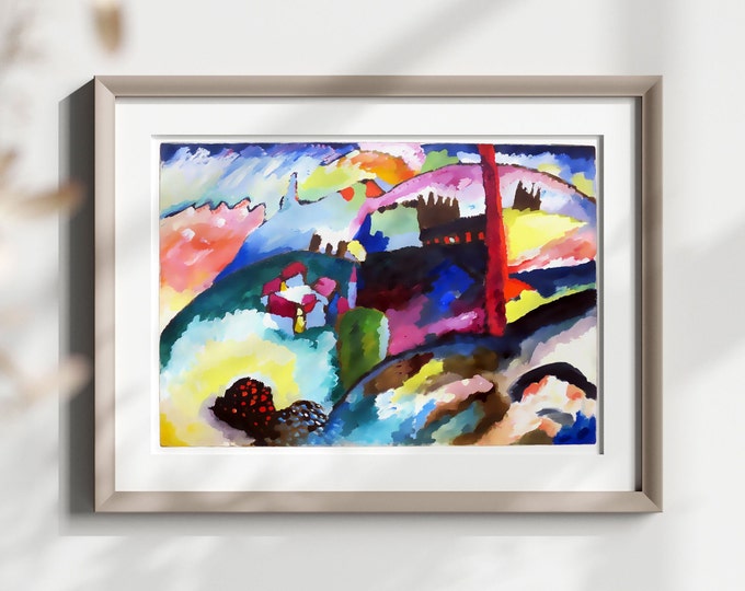 Wassily Kandinsky Landscape Reproduction - Abstract Fine Art Print for Retro Home Wall Décor