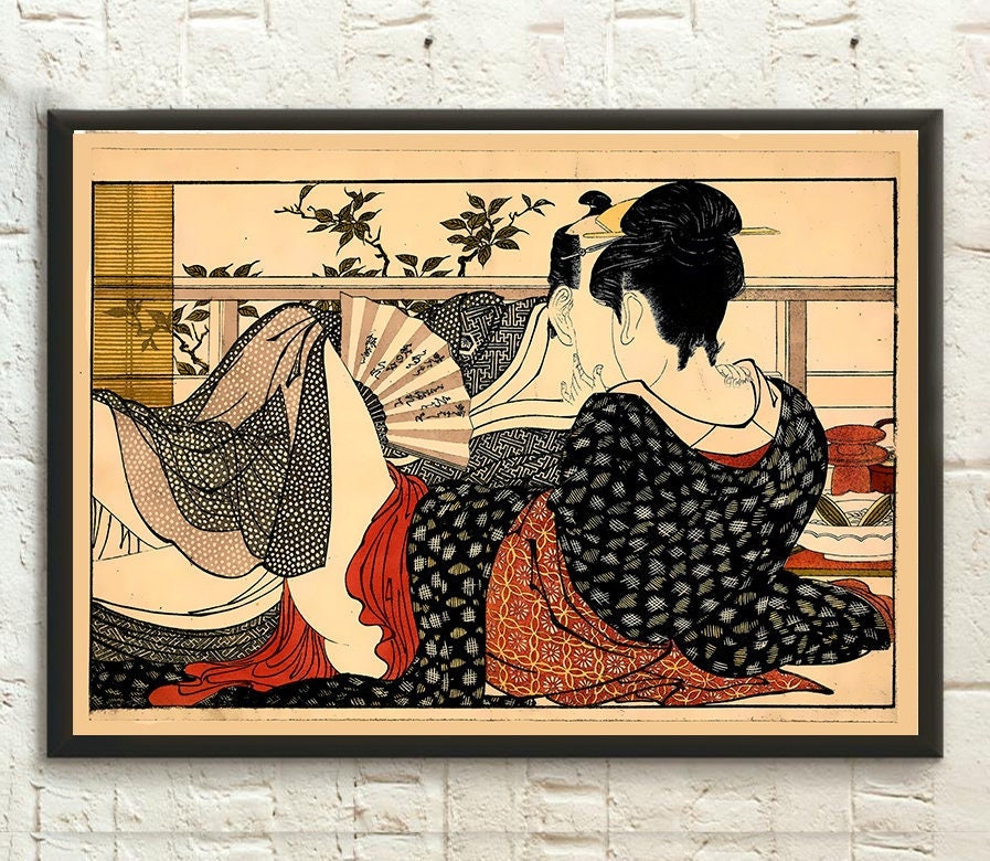 シルク スカーフ 喜多川歌麿 歌まくら 海女と河童 浮世絵 春画