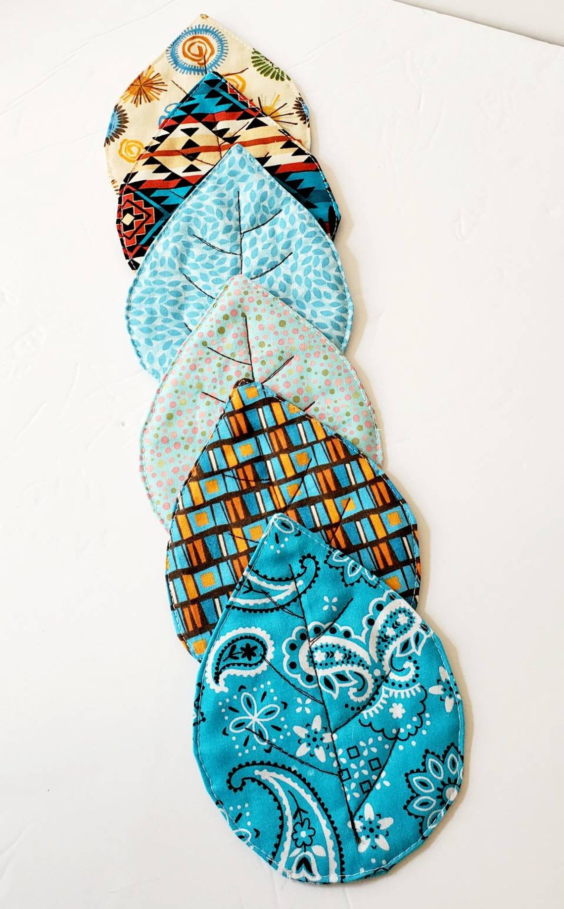 Handmade Quilted Leaf Coasters. Etsy