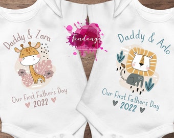 Personalised Our First Father's Day Baby Vest, Father's Day Gift,First Time Dad New Baby, Gifts For Him, Baby Vest, Father's Day 2022