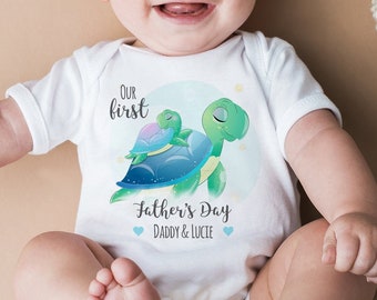 Personalised First Father's Day Baby Vest - 1st Father's Day as My Daddy - New Dad Gift from Baby
