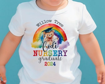 Personalised Nursery Graduation / Pre-School T-Shirt | Nursery Graduate Rainbow Bear FANDANGO