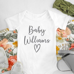 Personalised Pregnancy announcement Baby Unisex Vest, coming home outfit, Bodysuit, Fun gift for a new baby, or baby shower