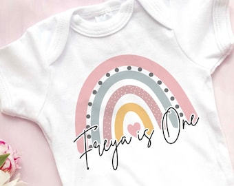 1st Birthday Bodysuit, Birthday vest, 1st Birthday Outfit, First Birthday, One vest, One bodysuit, Pastel Rainbow