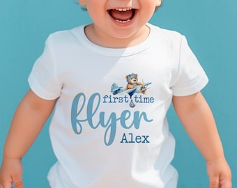 My First Holiday T-Shirt - Personalised Baby Vacation Vest - Custom Name Travel Outfit