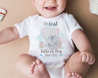 Personalised First Father's Day Baby Vest - 1st Father's Day as My Daddy - New Dad Gift from Baby