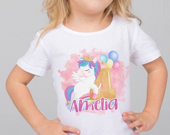 Personalised Unicorn Birthday T-Shirt - 4th Birthday - 4 Today - Kids Clothing Top Tee Birthday Gift Baby Toddler Unicorn When I wake tee