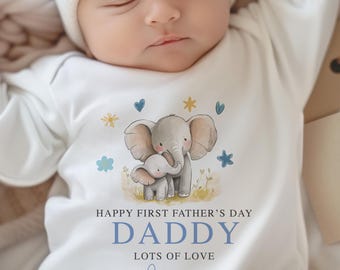 Personalised First Father's Day Baby Vest - 1st Father's Day as My Daddy - New Dad Gift from Baby