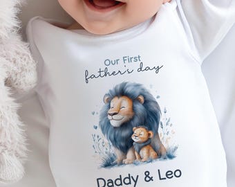 Personalised First Father's Day Baby Vest - 1st Father's Day as My Daddy - New Dad Gift from Baby