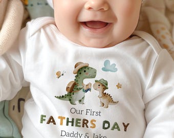 Personalised First Father's Day Baby Vest - 1st Father's Day as My Daddy - New Dad Gift from Baby