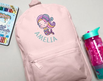 Nursery Kids Rucksack Mermaid School Bag Personalised Toddler Packpack
