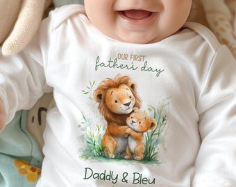 Personalised First Father's Day Baby Vest - 1st Father's Day as My Daddy - New Dad Gift from Baby