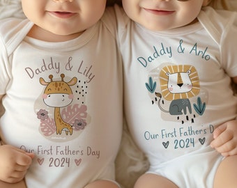 Personalised First Father's Day Baby Vest - 1st Father's Day as My Daddy - New Dad Gift from Baby