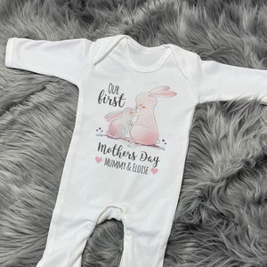 First Mother&#39;s Day Sleepsuit, Rompersuit, 1st Mother&#39;s day gift, Girls first mothers day outfit, first mothers day, mothers day gift