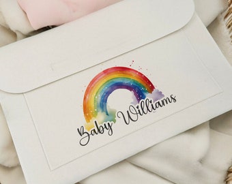 Personalised Rainbow Pregnancy/Maternity Notes folder | Document Folder New Mum Gift New Baby Gift Rainbow Baby IVF Journey Hospital Bag