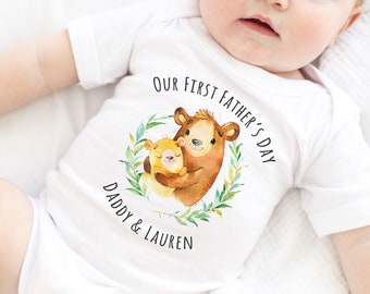 Personalised First Father's Day Baby Vest - 1st Father's Day as My Daddy - New Dad Gift from Baby
