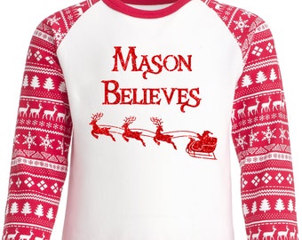 personalised christmas believe pyjamas unisexchildrens christmas pyjamas family pyjamas christmas eve box christmas baby gift - Childrens Christmas Pyjamas personalised christmas believe pyjamas unisexchildrens christmas pyjamas family pyjamas christmas eve box christmas baby gift - Childrens Christmas Pyjamas