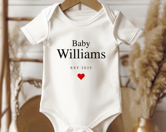 Personalised Pregnancy Announcement Baby Vest - Custom Bodysuit Baby Reveal Gift